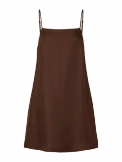 Lyra-Linnie Linen Blend Kjole, Chestnut, 40