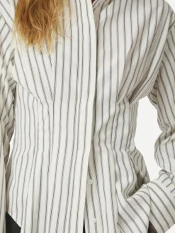 Lytra Stripe Skjorte, Black Striped, 38