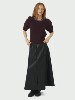 Maia Stone Knit Bluse, Wine, 38