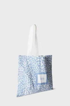 Maja Tote Bag, Light Blue Leo