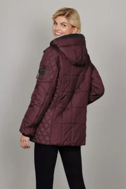 Majbrit Quilted Jakke, Wine, 44