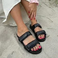 Make It Work Sandaler, Black Patent, 38