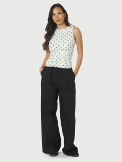 Malba Poplin Bukser, Black, 42