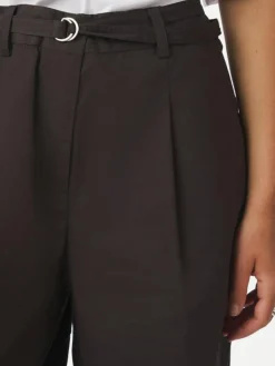 Malba Poplin Bukser, Dark Brown, 36