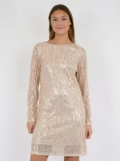 Maline Sequins Kjole, Rose Gold, 34