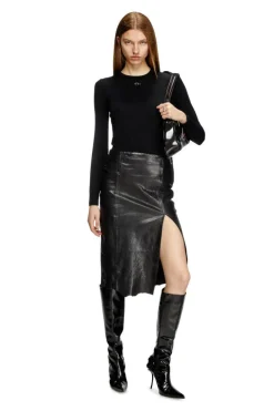 M-Alinesa Strikbluse, Black, L