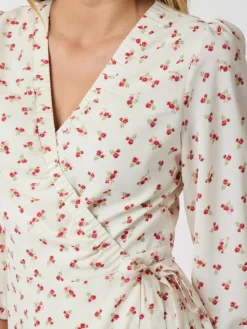 Malinga Simple Flower Kjole, Red, 42