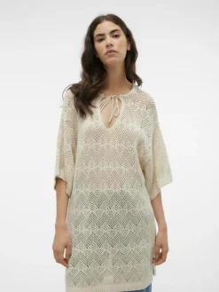 Malta Lang Strikbluse, Birch, XL