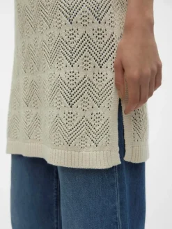 Malta Lang Strikbluse, Birch, XL