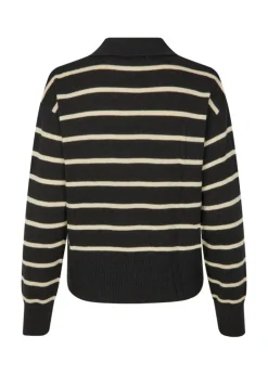 MalvaMD Stripe Polo, Black Summersand Stripe, M