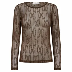 MarcyCC Mesh Bluse, Mocca, M
