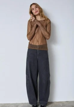 MarcyCC Mesh Bluse, Mocca, M