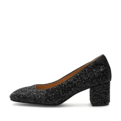 Marie Low Glitter Pumps, Black, 38