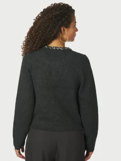 Marie Stone Knit Cardigan, Antracit, 38