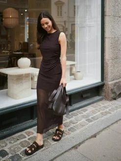 Marlise Mesh Nederdel, Dark Brown, 40