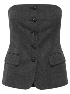 Marnie Tube Vest, Dark Grey Melange, 42