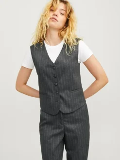 Mary Brushed Vest, Dark Grey Melange, XXS