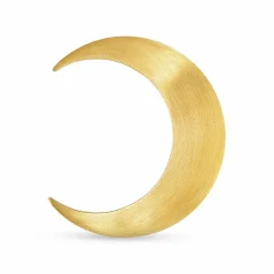 Massiv Half Moon Ørering, Gold Plated