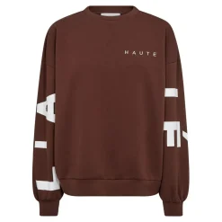 Maxi Split Logo Sweatshirt, Mocca, L