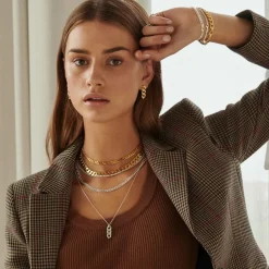 Medium Panzer Choker, Silver, 45 cm