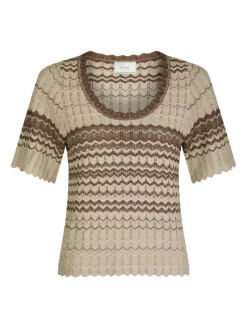 Meiko Stitch Knit Bluse, Brown, 36