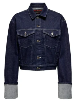 Mercer Fold Up Denimjakke, Dark Blue Denim, XL