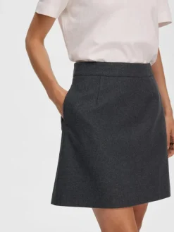 Mercy-Ula Mini Nederdel, Dark Grey Melange, 40