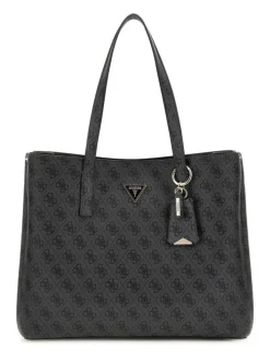 Meridan II Girlfriend Tote Bag, Coal Logo