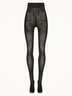 Merino Dot Tights, Black, S