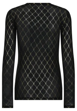 Mesh Bluse, Golden, S