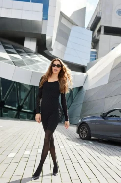 Mesh Kjole, Black, XS