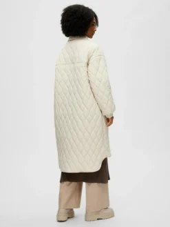 Mia Quiltet Frakke, Sandshell, 40