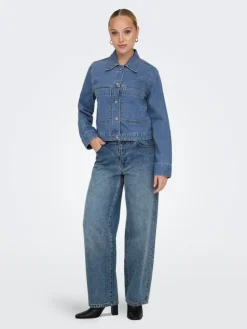Mica Pocket Denimjakke, Medium Blue Denim, M