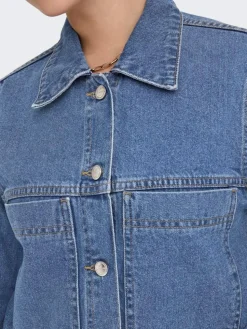 Mica Pocket Denimjakke, Medium Blue Denim, M