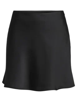 Mika Satin Nederdel, Black, XS