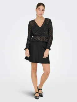 Mika Satin Nederdel, Black, XS