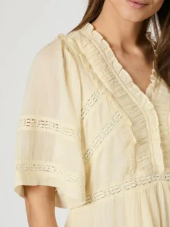 Milene S Voile Kjole, Light Yellow, 36