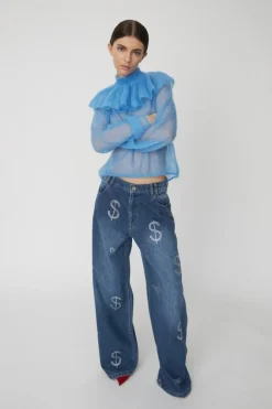 Million Dollar Baby Bukser, Washed Denim Blue, 34