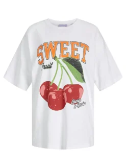 Millow Loose T-shirt, Bright White Sweet Fruit, S