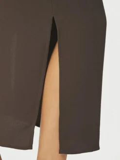 Miloine Drape Kjole, Dark Brown, 40