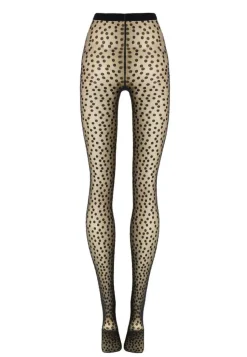 Mini Dot Tights, Black, L