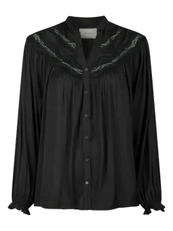 Minnie Deco Bluse, Black, 36