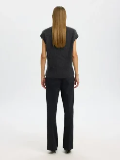 Mira Mohair Strikvest, Asphalt, L