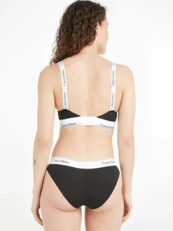 Modern Cotton Bralette, Black, XS