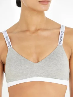 Modern Cotton Bralette, Grey Heather, XS