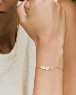 Mom Armbånd, Gold Plated, 15,5-18,5 cm