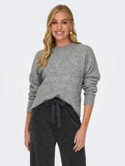 Nami Sparkle Striktrøje, Dark Grey Melange, XL