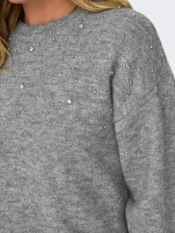 Nami Sparkle Striktrøje, Dark Grey Melange, XL