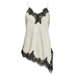 Naomi Asym Contrast Lingerie Top, Pearl, M