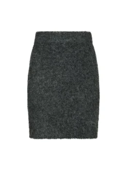 Naria Fluffy Knit Nederdel, Antracit, 40